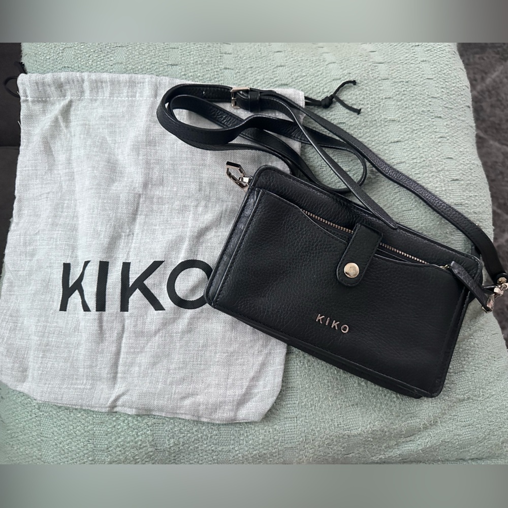 Kiko black pebbles leather crossbody bag